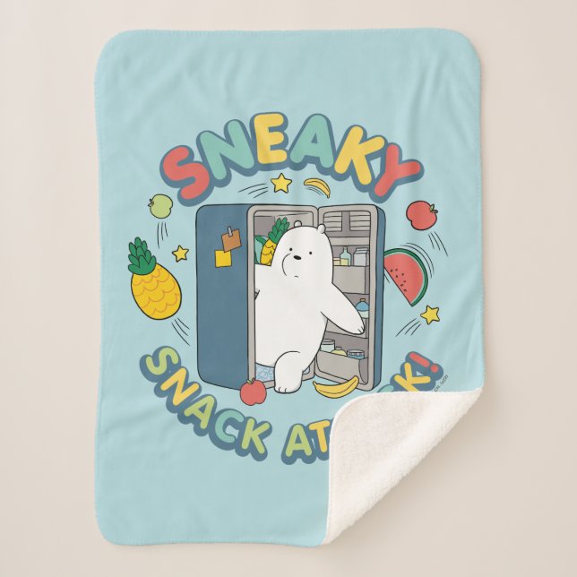Cobertor Sherpa Ice Bear - Sneaky Snack Attack! (Frente)