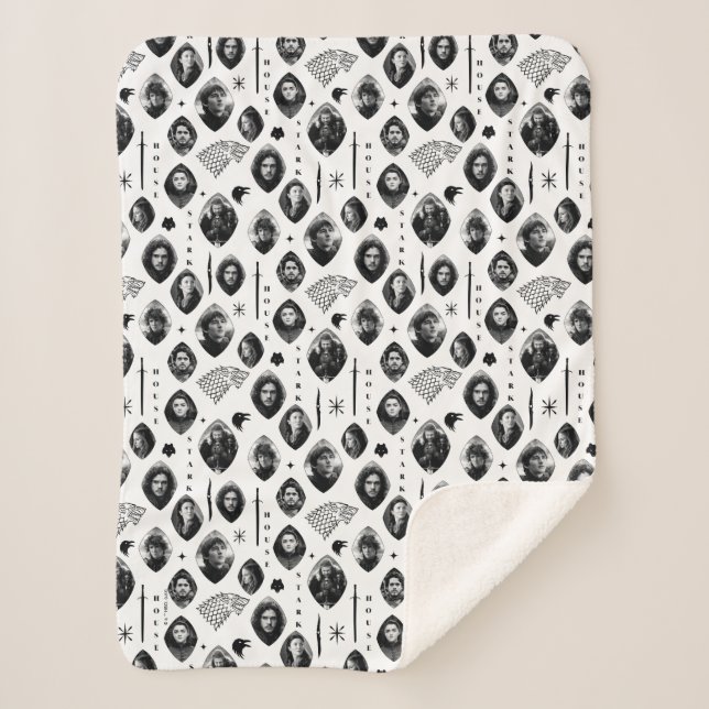 Cobertor Sherpa Ícones e retratos do House Stark (Frente)