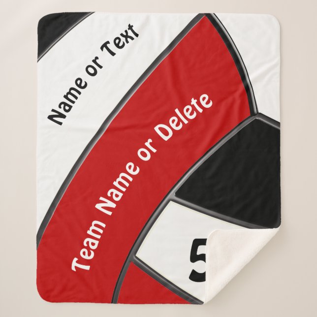 Cobertor Sherpa Ideias do Presente de Voleibol Branco Vermelho par (Frente)