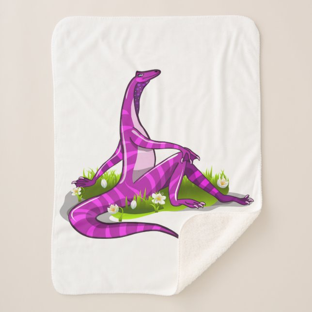 Cobertor Sherpa Iguanodon Mostrando Sua Beleza Natural. (Frente)