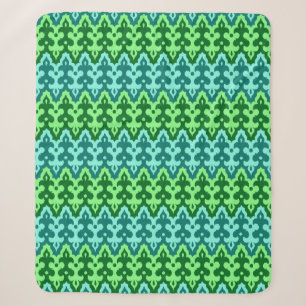 Cobertor Sherpa Ikat Damask, Turquoise e Jade Green do Marrocos
