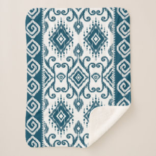 Cobertor Sherpa Ikat Paisley Pattern