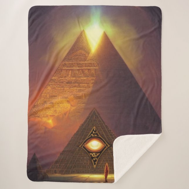 Cobertor Sherpa Illuminati Eye Pyramid Sherpa Blanket (Frente)