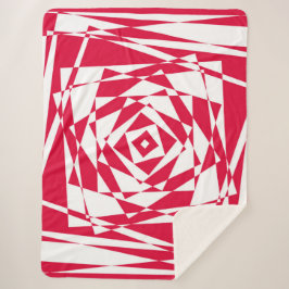 Cobertor Sherpa Ilusões de abstrato vermelho-branco