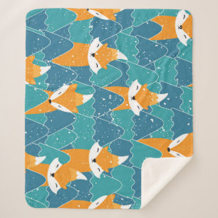 Cobertor Sherpa Ilustração das raposas de safra