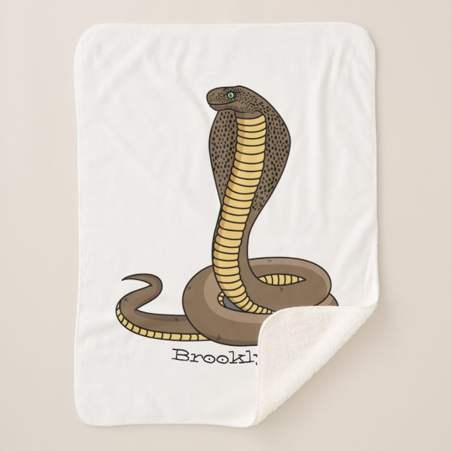 Cobertor Sherpa Ilustração de cobra da cobra castanha (Frente)