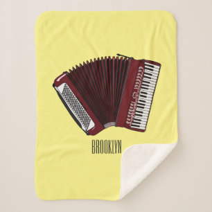 Cobertor Sherpa Ilustração de desenho animado de Accordion