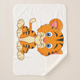 Cobertor Sherpa Ilustração de desenho animado de animal tigre fofo