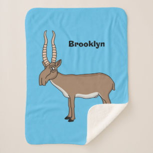 Cobertor Sherpa Ilustração de desenho animado de antílope Saiga