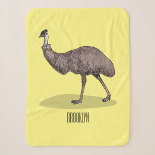 Cobertor Sherpa Ilustração de desenho animado de aves da Emu