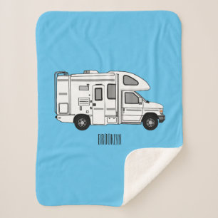 Cobertor Sherpa Ilustração de desenho animado de Campervan