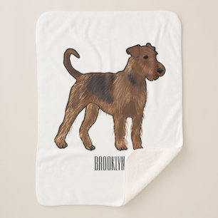 Cobertor Sherpa Ilustração de desenho animado de cão Airedale terr