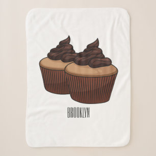 Cobertor Sherpa ilustração de desenho animado de cupcake