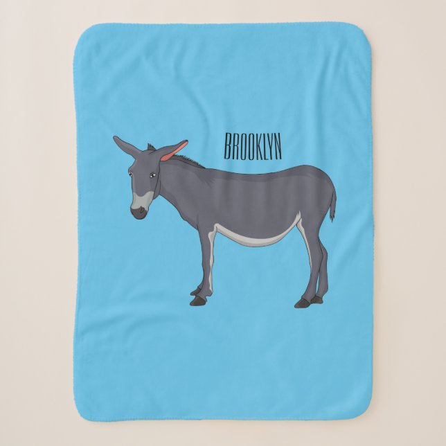 Cobertor Sherpa Ilustração de desenho animado de Donkey (Frente)