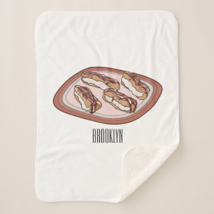 Cobertor Sherpa Ilustração de desenho animado de eclair de chocola