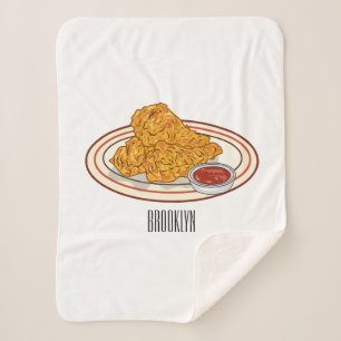 Cobertor Sherpa Ilustração de desenho animado de frango desidratad