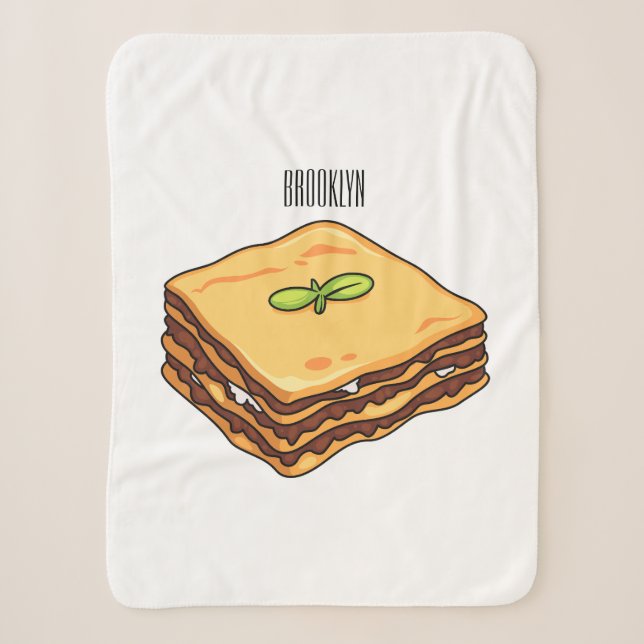 Cobertor Sherpa Ilustração de desenho animado de Lasagna (Frente)