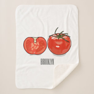 Cobertor Sherpa Ilustração de desenho animado de tomate