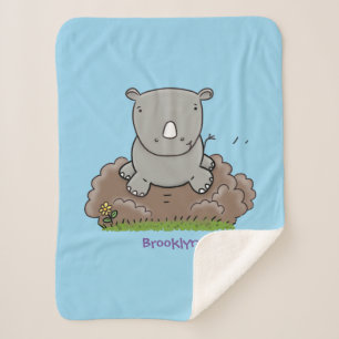 Cobertor Sherpa Ilustração de desenho animado de um adorável bebê 