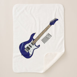 Cobertor Sherpa Ilustração de desenho de guitarra elétrica