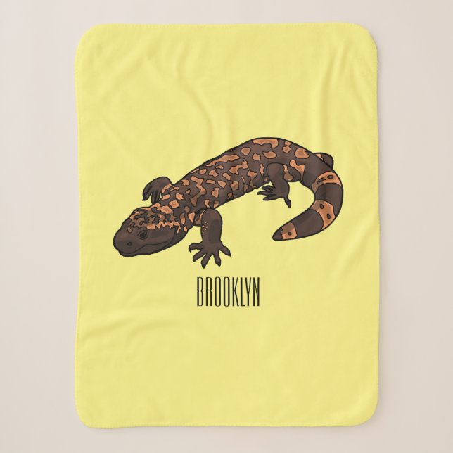 Cobertor Sherpa Ilustração de desenho do monstro de Gila (Frente)