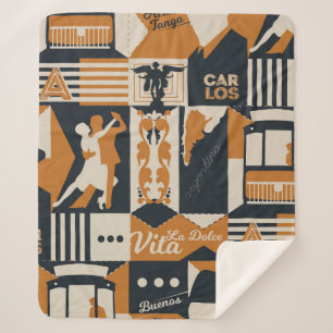 Cobertor Sherpa ilustração de design sem costura do padrão argenti