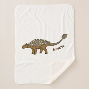 Cobertor Sherpa Ilustração de dinossauro blindado Ankylosaurus