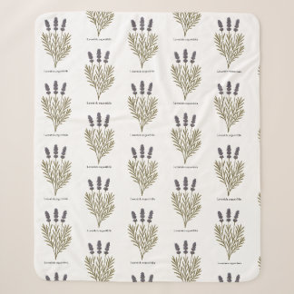 Cobertor Sherpa Ilustração de Flor de Lavanda Vintage