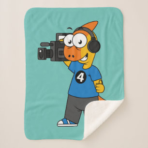 Cobertor Sherpa Ilustração De Um Operador De Câmara Parasaurolophu