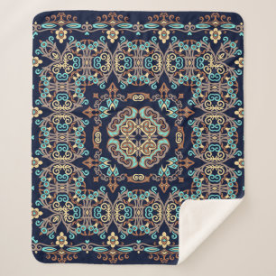 Cobertor Sherpa ilustração decorativa étnica abstrato