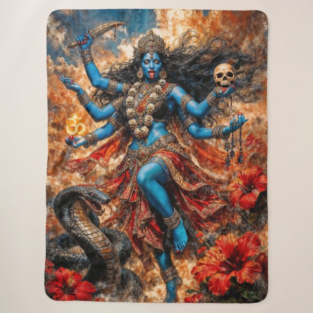 Cobertor Sherpa Ilustração Fantasia Kali Ma (Frente)