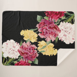 Cobertor Sherpa Ilustração floral de cravo vintage