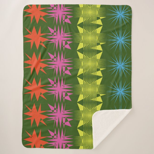 Cobertor Sherpa Ilustração Zigzag  (Frente)