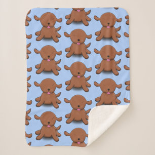 Cobertor Sherpa Imagem de desenho animado de cachorro feliz e boni