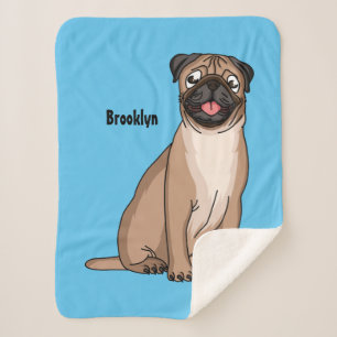 Cobertor Sherpa Imagem de desenho animado de cachorro feliz e engr