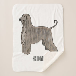 Cobertor Sherpa Imagem de desenho animado de cão de cão de cão de