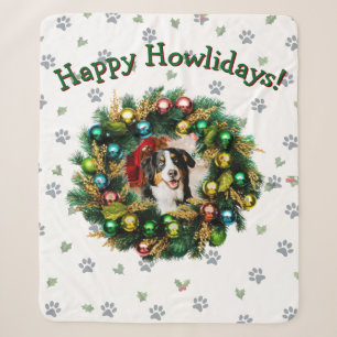 Cobertor Sherpa Imagem de Foto Feliz Howlidays