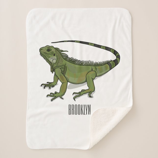 Cobertor Sherpa Imagem do desenho de Iguana (Frente)