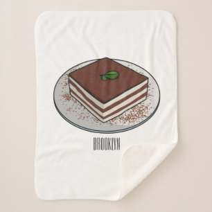 Cobertor Sherpa Imagem do desenho do bolo Tiramisu
