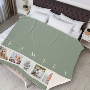 Cobertor Sherpa Imagem Personalizada de Colagem de Fotos da Famíli
