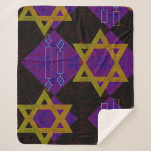 Cobertor Sherpa Imagem temática de Hanukkah da SlipperyJoe's amare