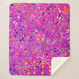 Cobertor Sherpa Impressão Abstrata Jubileu Magenta