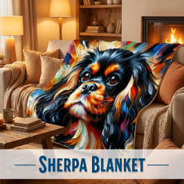 Cobertor Sherpa Impressão Acrílica do Cão Cavalier King Charles Sp