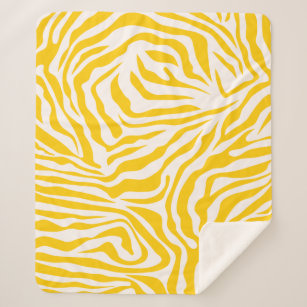 Cobertor Sherpa Impressão Animal Selvagem de Raspões Amarelos