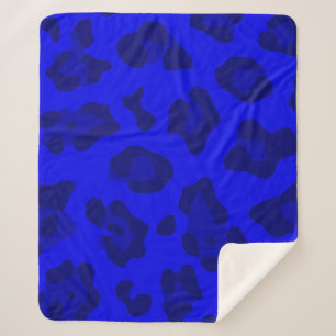 Cobertor Sherpa impressão azul-leopardo