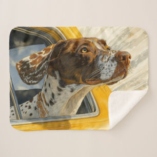Cobertor Sherpa Impressão de Arte de Cachorro Manchado em Passeio