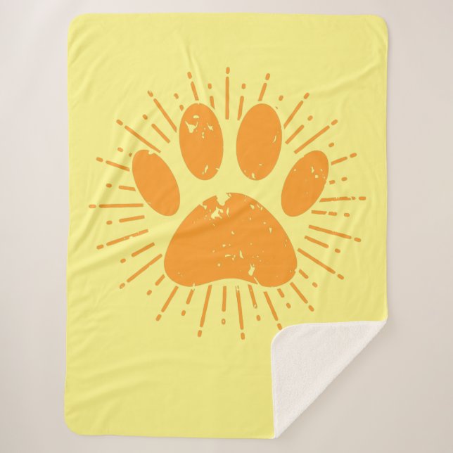 Cobertor Sherpa Impressão de Canas de Cachorro de Feixe-Sol Distan (Frente)