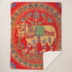 Cobertor Sherpa impressão de elefantes da Índia Oriental
