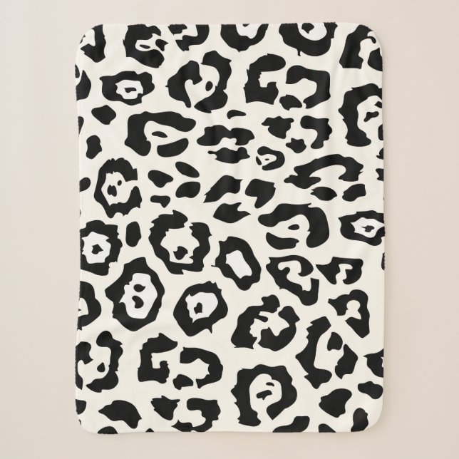 Cobertor Sherpa Impressão de Leopardo Bonito (Frente)