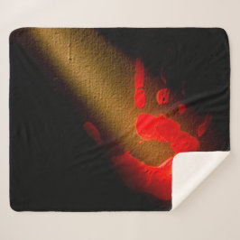 Cobertor Sherpa Impressão de Mão Vermelha